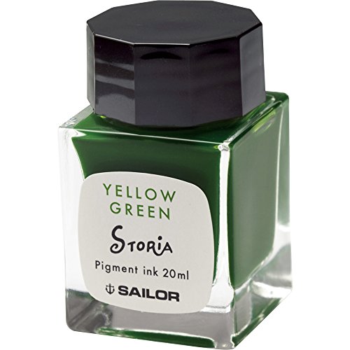Sailor 131006267 Fountain Pen, Pigment Bottle Ink, Storia, 0.7 fl oz (20 ml), Yellow Green