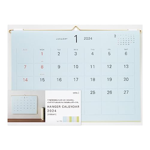 Midori 31293006 2024 Wall Calendar, White (color)