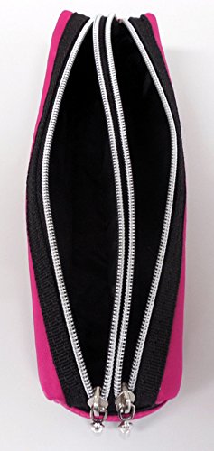 Raymay Fujii FY279B Pen Case, Pencil Case, Double Zipper, Large, Black