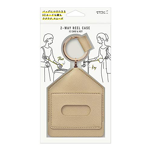 DESIGNPHIL 57462006 MIDORI Pass Case, Key & Pass Case, 2-Way Reel Included, Gold