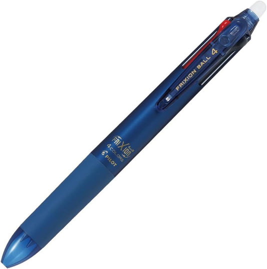 PILOT Ballpoint Pen, Frixion Ball 4, 0.38mm Ultra Fine, 4 Colors (Black, Red, Blue and Green), Blue Black Body (PLKFB80UF-BB)