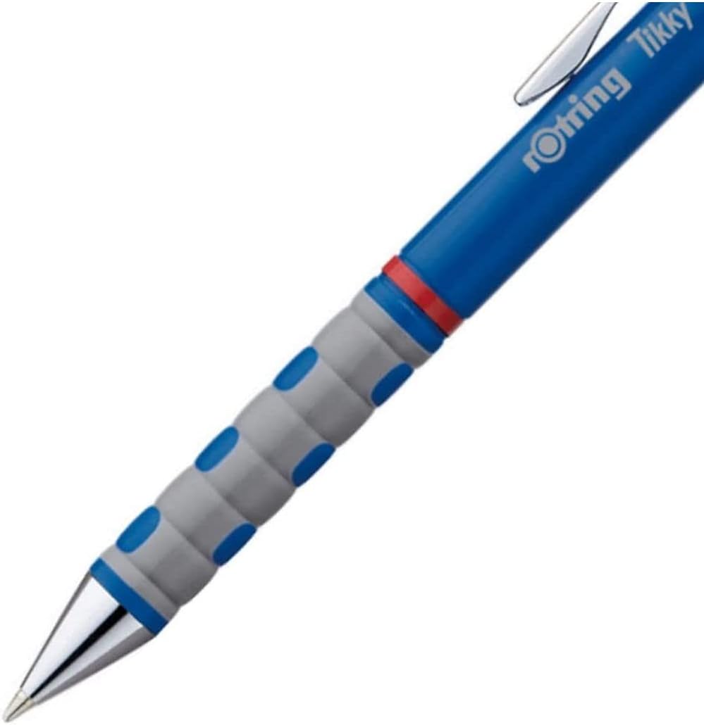 rOtring Tikky Ballpoint Pen, Medium Point, White Barrel, Blue Ink (1904718)