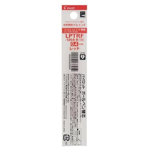 Pilot LPTRF-10S4-R Ballpoint Pen Refill, for Juice Up 3 and 4, 0.02 inches (0.4 mm), Red, Set of 3