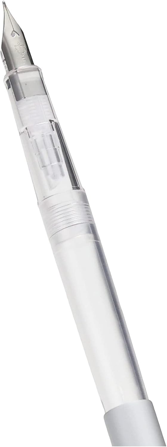 Sailor HighAce Neo Clear Beginners Fountain Pen, Steel Nib, Fine, Silver Body (11-0119-219) product angle view