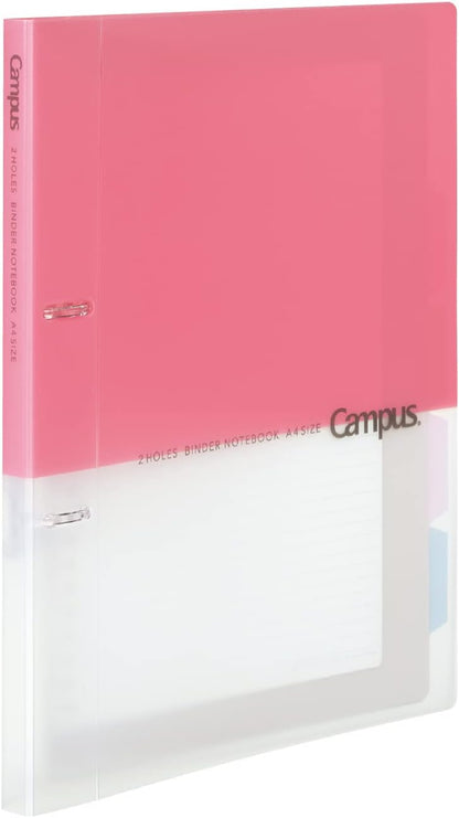 Kokuyo Campus 2-Ring Loose Leaf Binder, A4, 2 Holes, Up to 100 Sheets, Pink, Japan Import (RU-PP158P)