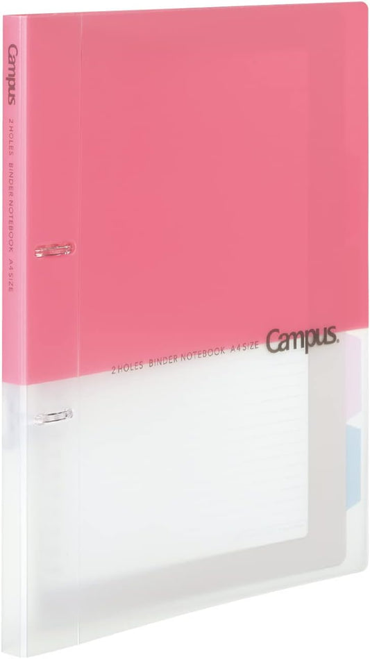 Kokuyo Campus 2-Ring Loose Leaf Binder, A4, 2 Holes, Up to 100 Sheets, Pink, Japan Import (RU-PP158P)