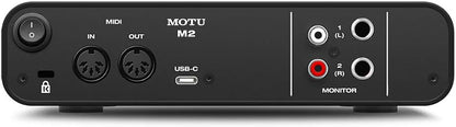 MOTU M2 2 in 2 Out USB Audio Interface, Domestic Genuine Product USB-DAC Gaming, iPhone/iPad Compatible, Song Frame Distribution, DAW Software Included