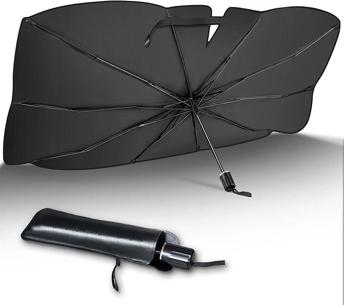[2024 New Release/99.9% Light Blocking] Car Sun Shade Front Umbrella Type Folding Sun Shade for Car Sun Shade Light Shielding Heat Shielding UV Protection UV Protection Privacy Protection Heat