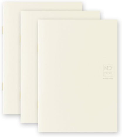 DESIGNPHIL Midori 15206006 Notebook, MD Notebook, Light, Unruled, 3 Books