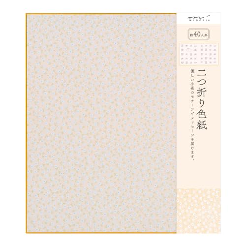 Designphil Floral Print Bi-Fold Shikishi, Pink, 272242 mm, 1 Sheet