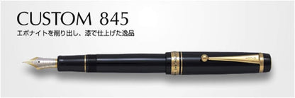 PILOT Custom 845 Fountain Pen, Fine Point, Jet Black Z-CS-LN