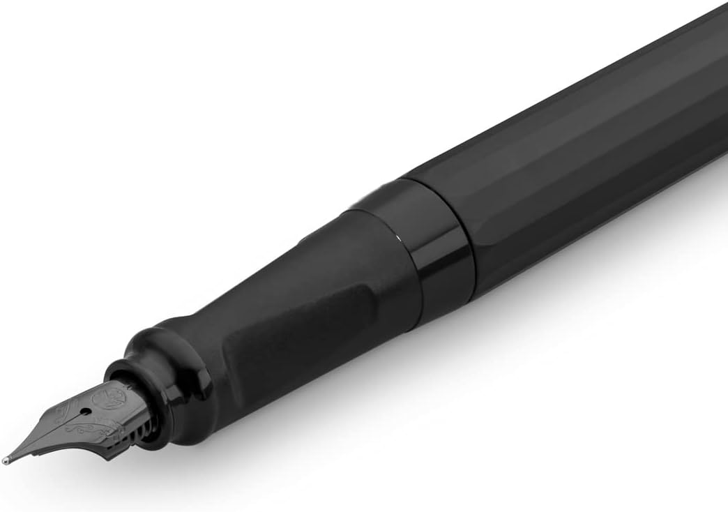 Kaweco PERKEO All Black Fountain Pen - Fine Nib, Ink Cartridges, 13 cm