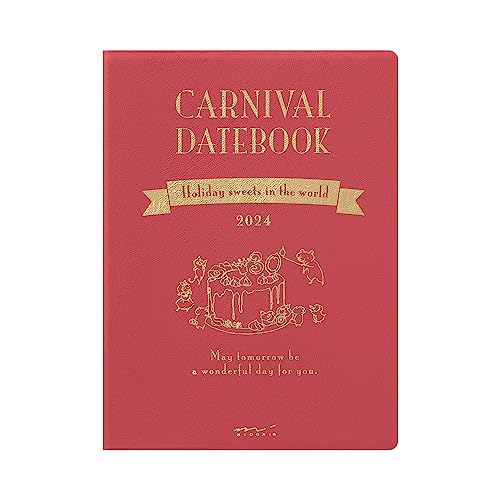 Midori Pocket Diary 22251006 Weekly Planner, 2024, A6, Clover Pattern, Starts January 2024 (carnival pattern)