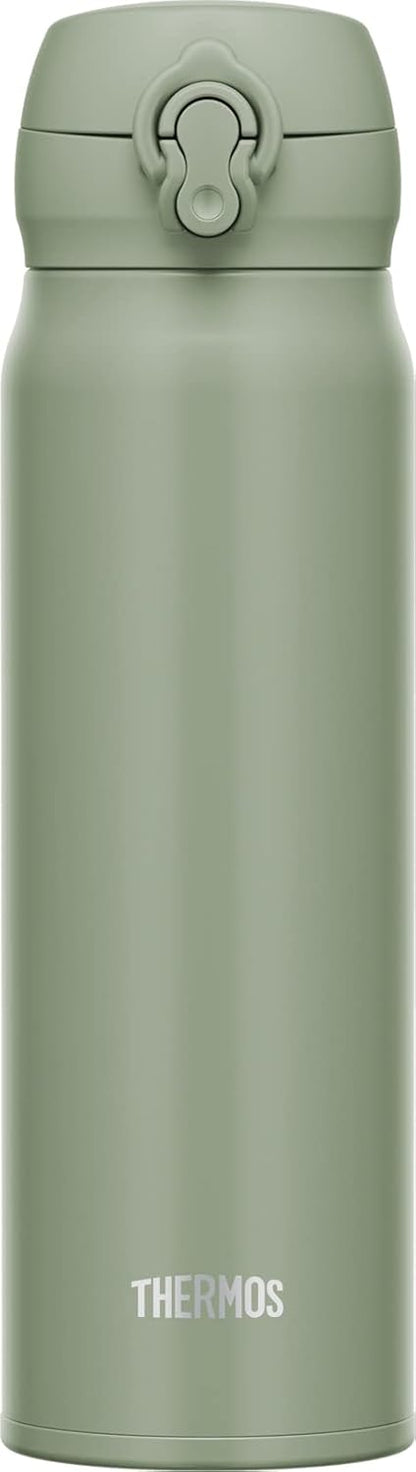 Thermos JNL-606 SMKKI Vacuum Insulated Portable Mug, 20.3 fl oz (600 ml), Smoked Khaki, Easy to Clean, Lightweight Type, One-Touch Opening, Stainless Steel Bottle, Hot and Cold