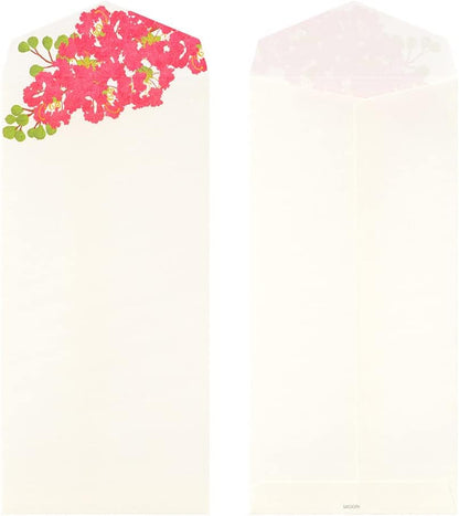 Midori 87102006 Envelope Paper Series, Summer Letter, 4 Patterns, Summer Floral Pattern