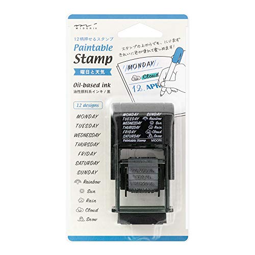 Midori 35375006 Rotating Stamp, Day and Weather Pattern