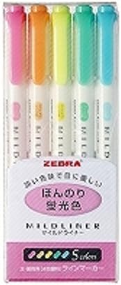 ZEBRA Highlighter MILD LINER [Mild 5 Colors set] x 2 pieces (Japan Import)