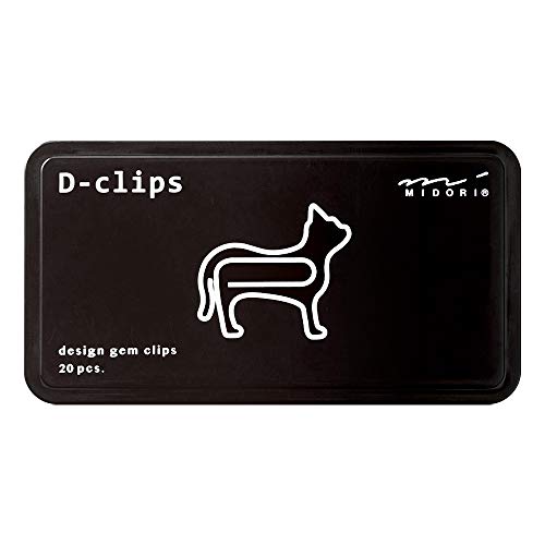 Midori D-clips Cat Paper Clips (Pack of 20) 43387-006