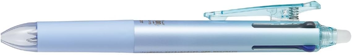 PILOT Ballpoint Pen, Frixion Ball 4, 0.38mm Ultra Fine, 4 Colors (Black, Red, Blue and Green), Gradation Light Blue Body (PLKFB80UF-GRLB)