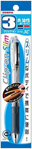 ZEBRA P-B3A5-C 3 Color Permanent Ballpoint Pen Clip-On Slim 3C Clear