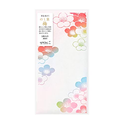 Midori 25488006 Celebration Bag, Gold Seal, 488, Noshi Bag, Light Blue, Plum Pattern