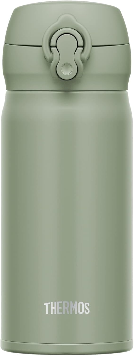 Thermos JNL-356 SMKKI Vacuum Insulated Portable Mug, 11.8 fl oz (350 ml), Smoked Khaki, Easy to Clean, Lightweight Type, One-Touch Opening, Stainless Steel Bottle, Hot and Cold