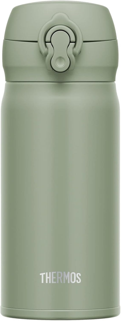 Thermos JNL-356 SMKKI Vacuum Insulated Portable Mug, 11.8 fl oz (350 ml), Smoked Khaki, Easy to Clean, Lightweight Type, One-Touch Opening, Stainless Steel Bottle, Hot and Cold