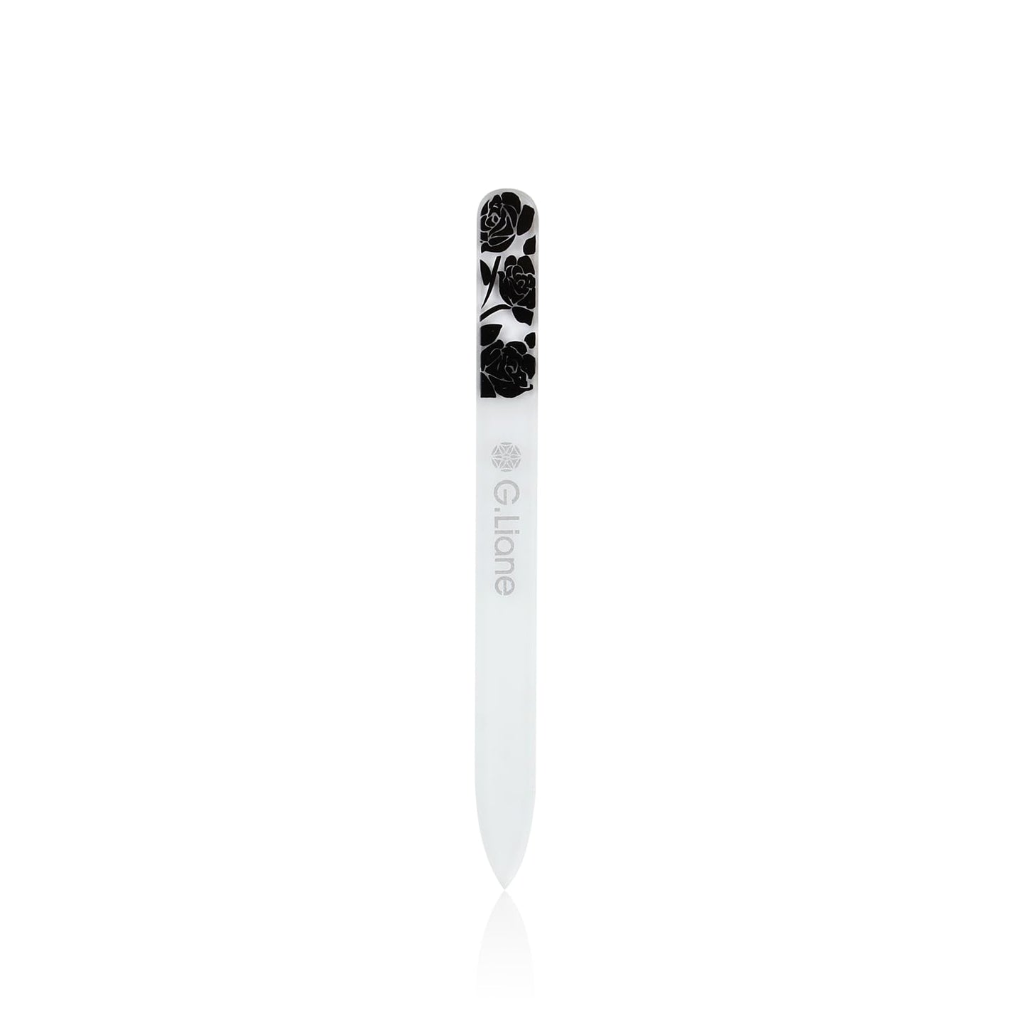 G.Liane Premium Glass Nail File with Case Professional Crystal Fingernail Files Perfect Manicure Set for Women Men Kids Nail Care Gift Set(Rose Black)