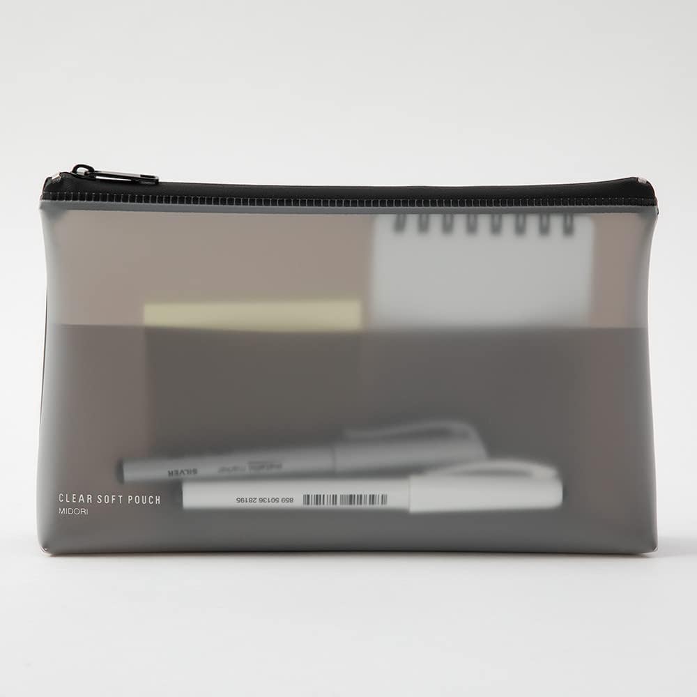 Midori 41818006 Clear Soft Pouch, Black