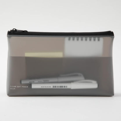 Midori 41818006 Clear Soft Pouch, Black