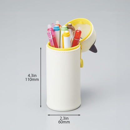 LIHIT LAB Kawaii Japanese Black Cat Stand Up Pencil Case For School Office College, Cute School Supplies, Animal Pen Holder Pouch Holder Teen Girls Artists, Travel Cosmetics Storage (A7712-3)