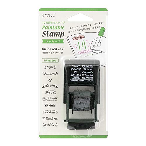 Midori 35377006 Stamp, Rotating Stamp, Message, English Pattern