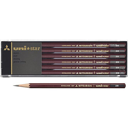 Mitsubishi Pencil Unistar Hexagonal 2B Pencils ƒ?? 1 Dozen (12 Pieces)