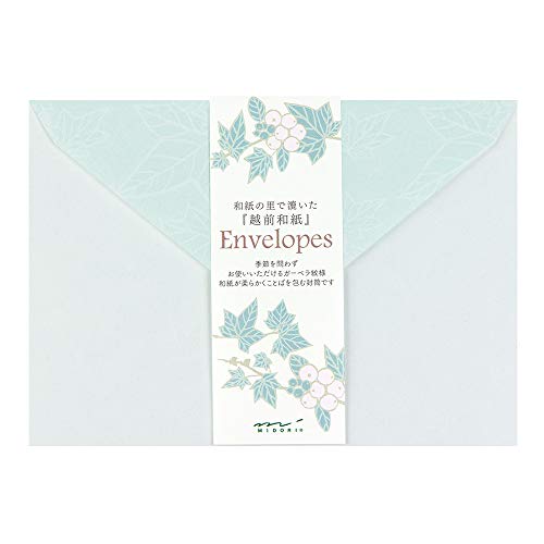 Midori 20490006 Japanese Paper Envelope Ivy Pattern