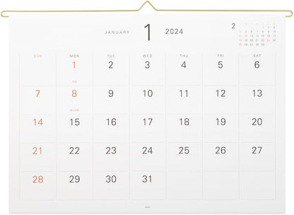 Midori 31293006 2024 Wall Calendar, White (white)
