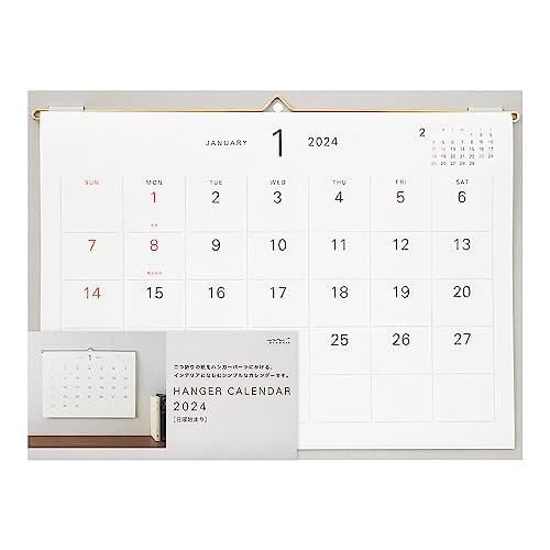 Midori 31293006 2024 Wall Calendar, White (white)