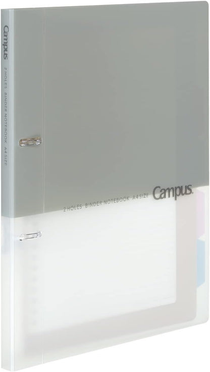 Kokuyo Campus 2-Ring Loose Leaf Binder, A4, 2 Holes, Up to 100 Sheets, Gray, Japan Import (RU-PP158M)