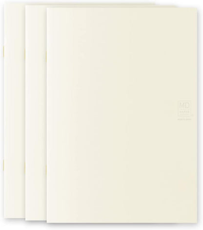 DESIGNPHIL Midori 15305006 Notebook, MD Notebook, Light, A5, Square Ruled, Set of 3, A