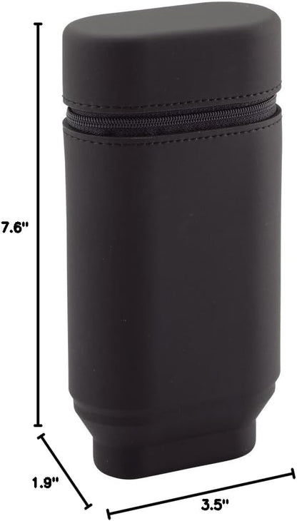 Lihit Lab A7695-24 Stand Pen Case, Oval Type, Large, Black