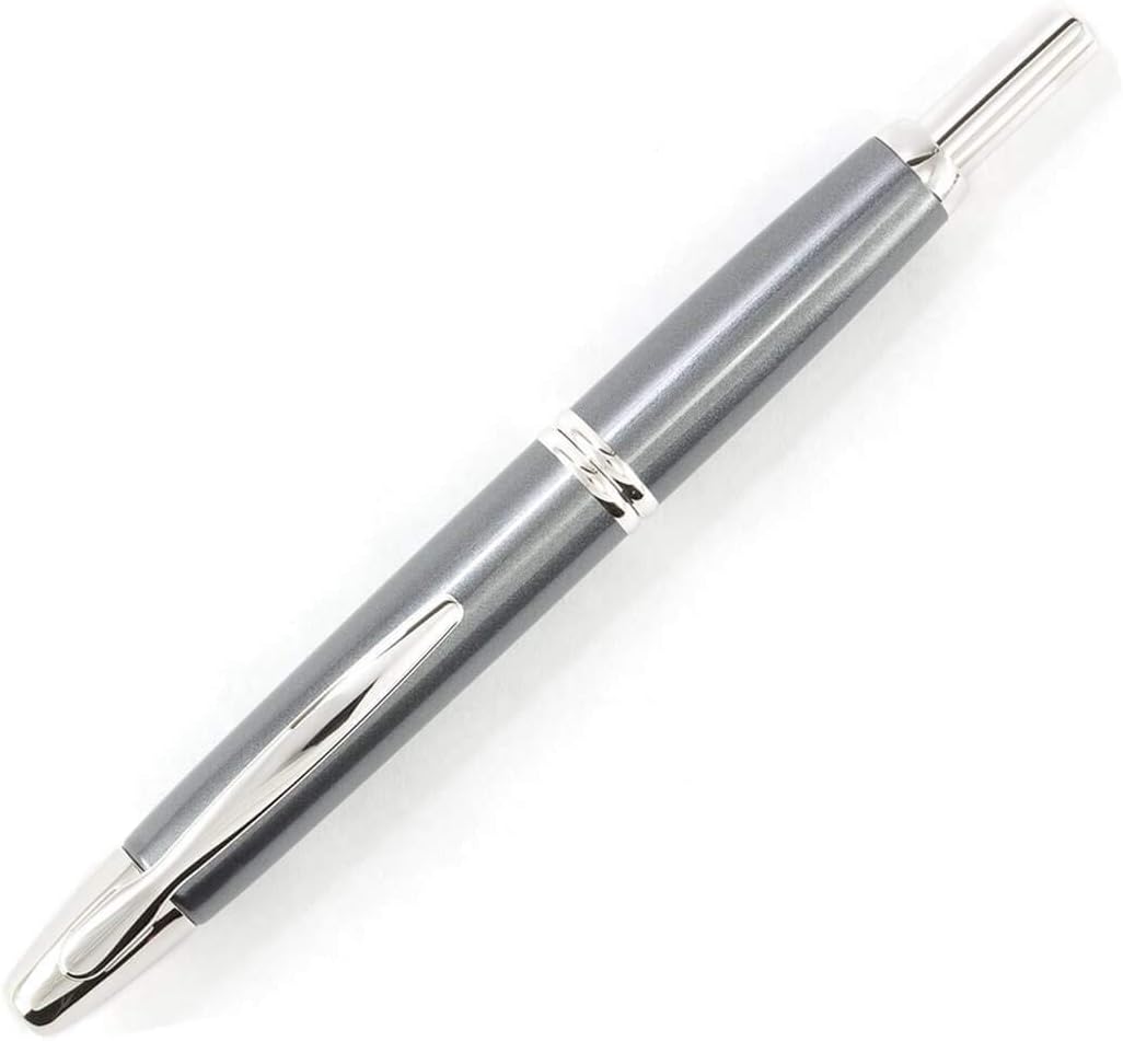 PILOT Vanishing Point Collection Refillable & Retractable Fountain Pen, Gun Metal Gray Barrel with Rhodium Accents, Blue Ink, Fine Nib (60433)