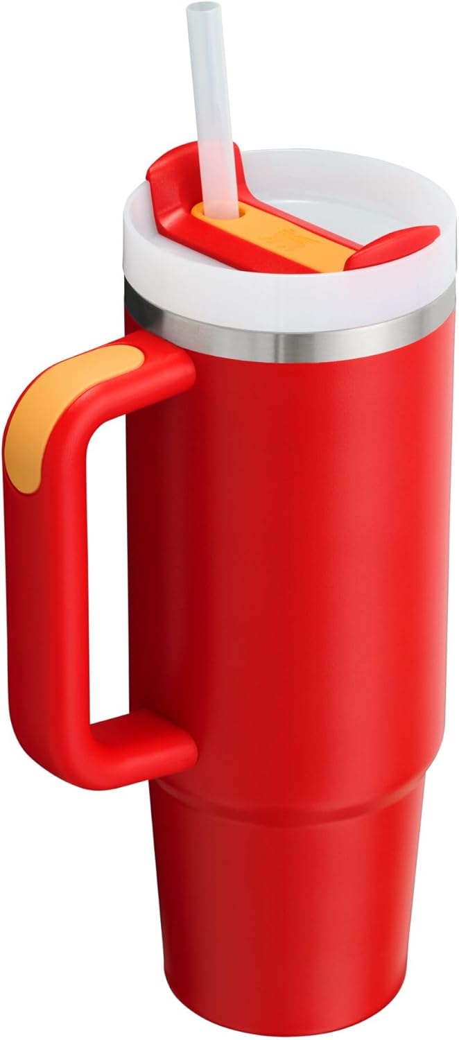 Stanley Quencher H2.0 Tumbler with Handle and Straw 30 oz | Flowstate 3-Position Lid | Cup Holder Compatible for Travel | Insulated Stainless Steel Cup | BPA-Free | Chili