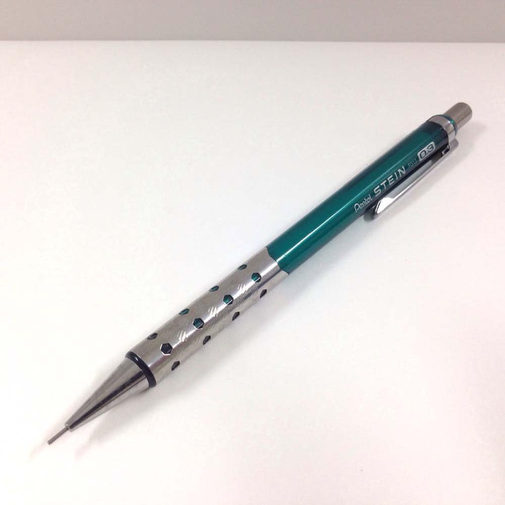 Pentel Stein P313-CD Mechanical Pencil, Set of 10, Clear Green Shaft