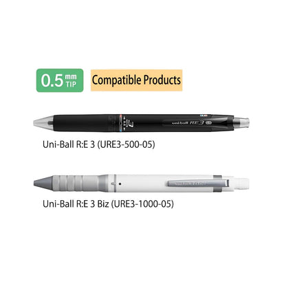 Premium Writing Pen Japan ? Mitsubishi Pencil Uni-Ball R:E URR103-05 Erasable Tri-Color Ballpoint Pen Refill, Blue, Set of 10 ? Smooth Writing Performance ? For Office & Daily Notes ? Original Imported