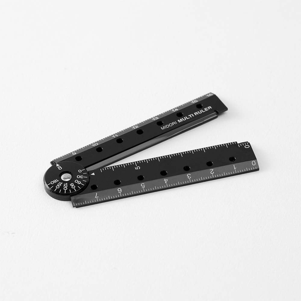 DESIGNPHIL 42272006 Midori Multi Ruler, 6.3 inches (16 cm), Black
