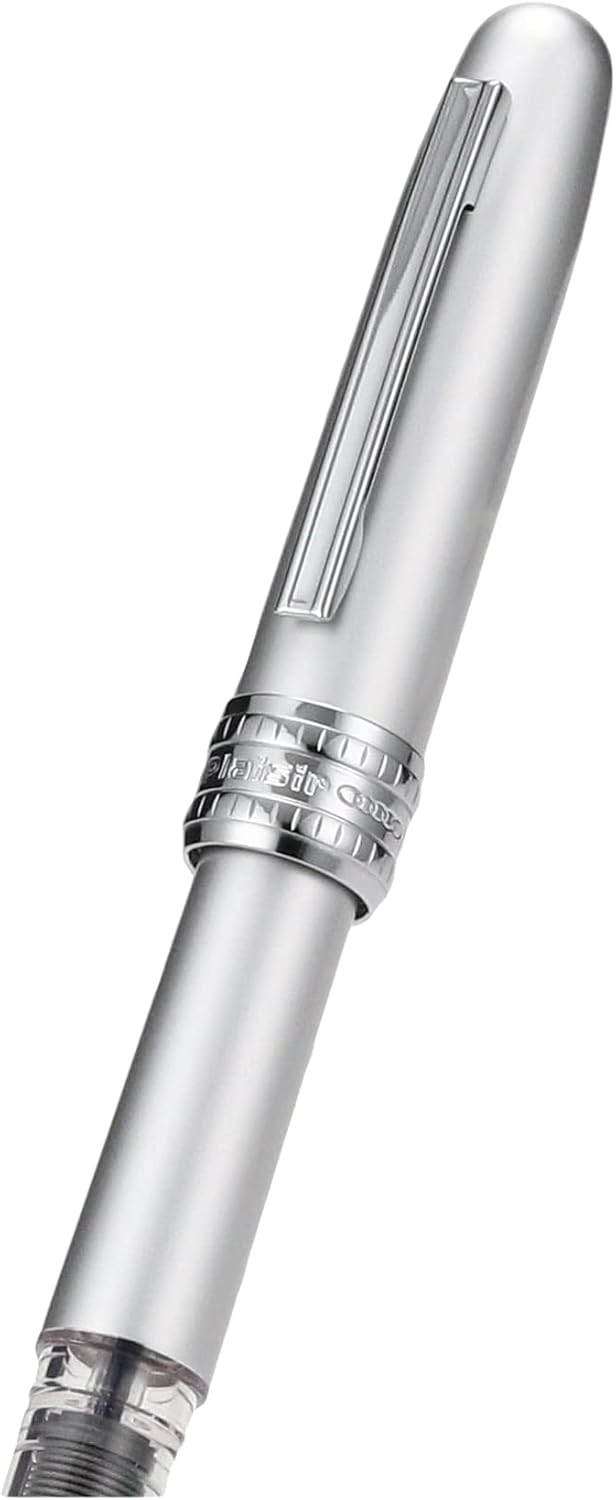 PLATINUM Fountain Pen, Plaisir Fine Nib, Ice White (PGB-1000B-#3-F) writing sample