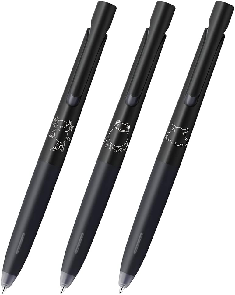 ZEBRA BAS88-AS-3BK Oil-Based Ballpoint Pen, Blen, 0.02 inches (0.5 mm), Animal Pattern, Black Ink, Set of 3