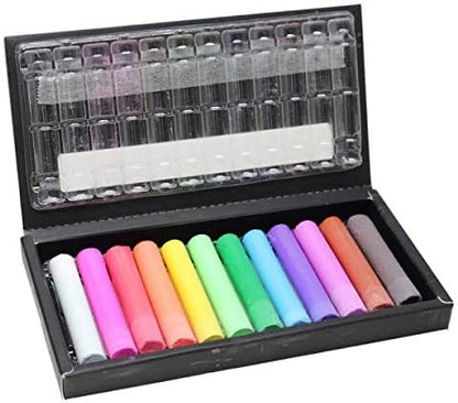 Kitpas 12-Color Art Chalk Set - Smooth, Vivid Chalk for Chalkboard, Sidewalk, & Watercolor Effects - Non-Toxic, Minimal Dust Sidewalk Chalk for Kids and Toddlers - 2-Pack Set