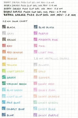 ZEBRA Sarasa Push Clip Gel Ink Pen - 1.0 mm - Black