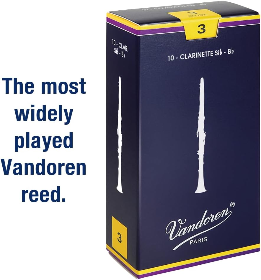 Vandoren CR103 Bb Clarinet Traditional Reeds Strength 3; Box of 10