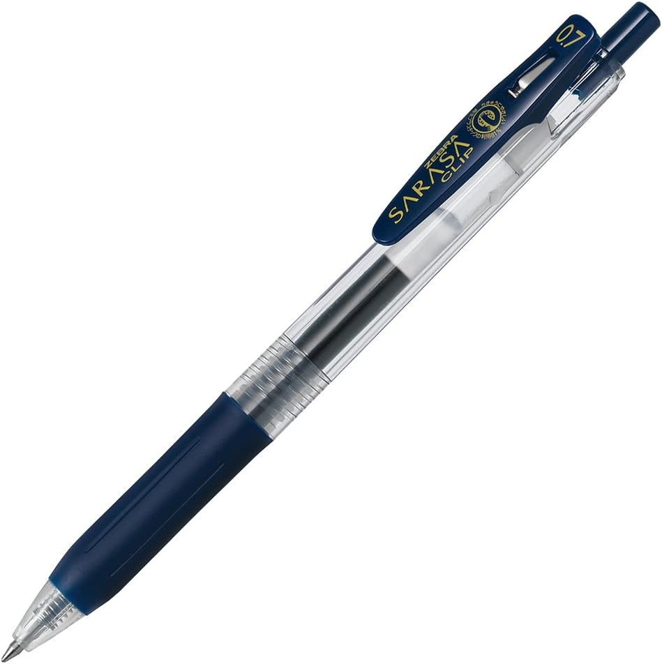 ZEBRA Sarasa Clip B-JJB15-FB Gel Ballpoint Pen, 0.7, Blue Black, 10 Pieces